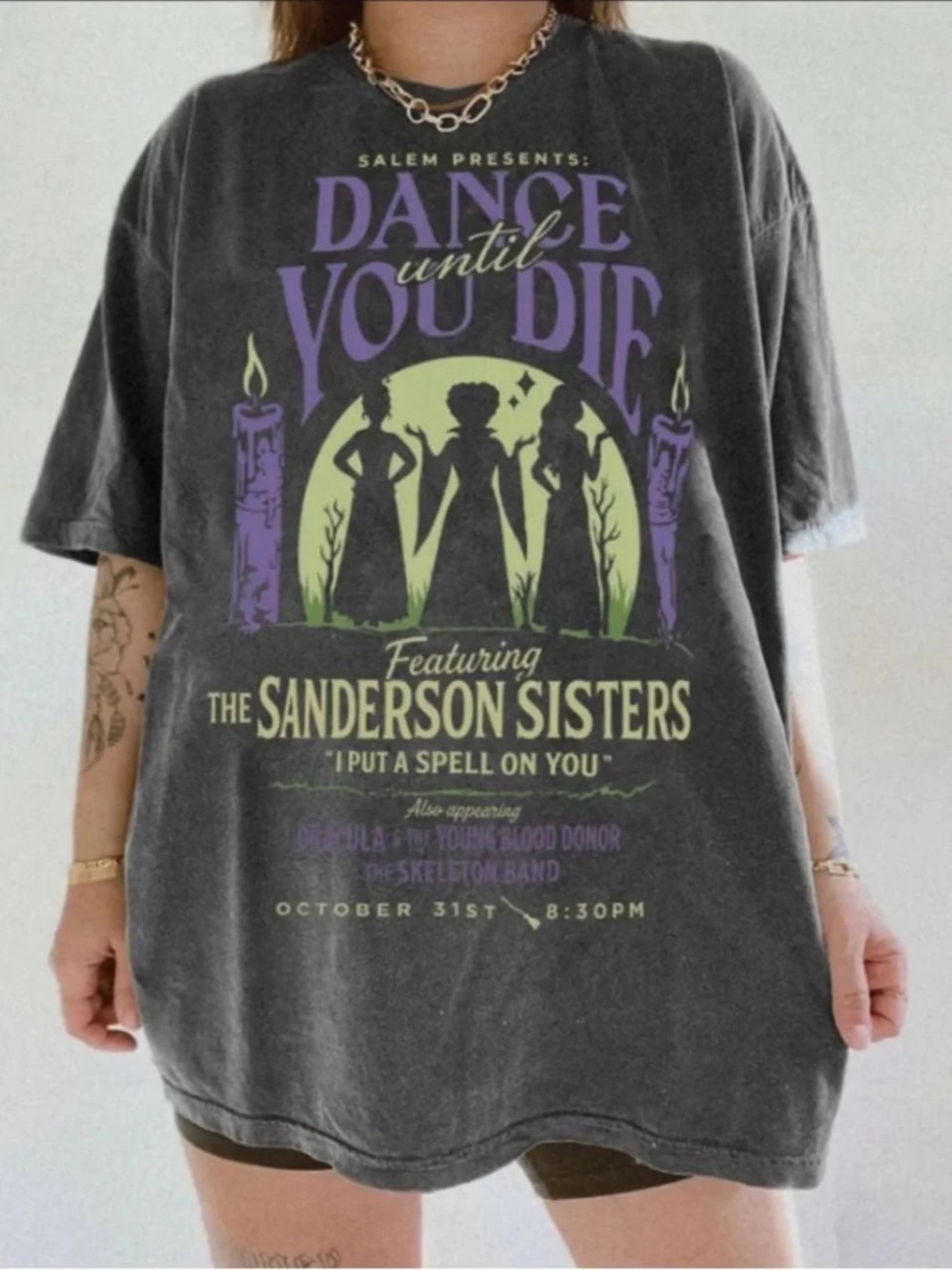 Comfort color pepper Graphic Tee with Purple & Lime Green Print